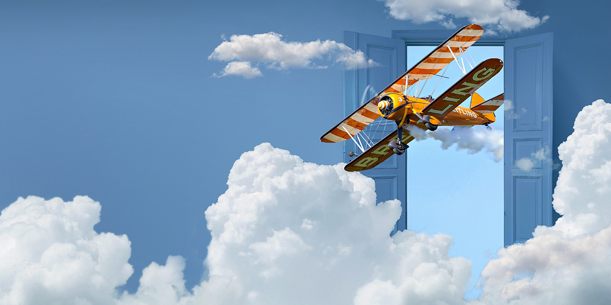 door opening revealing plane